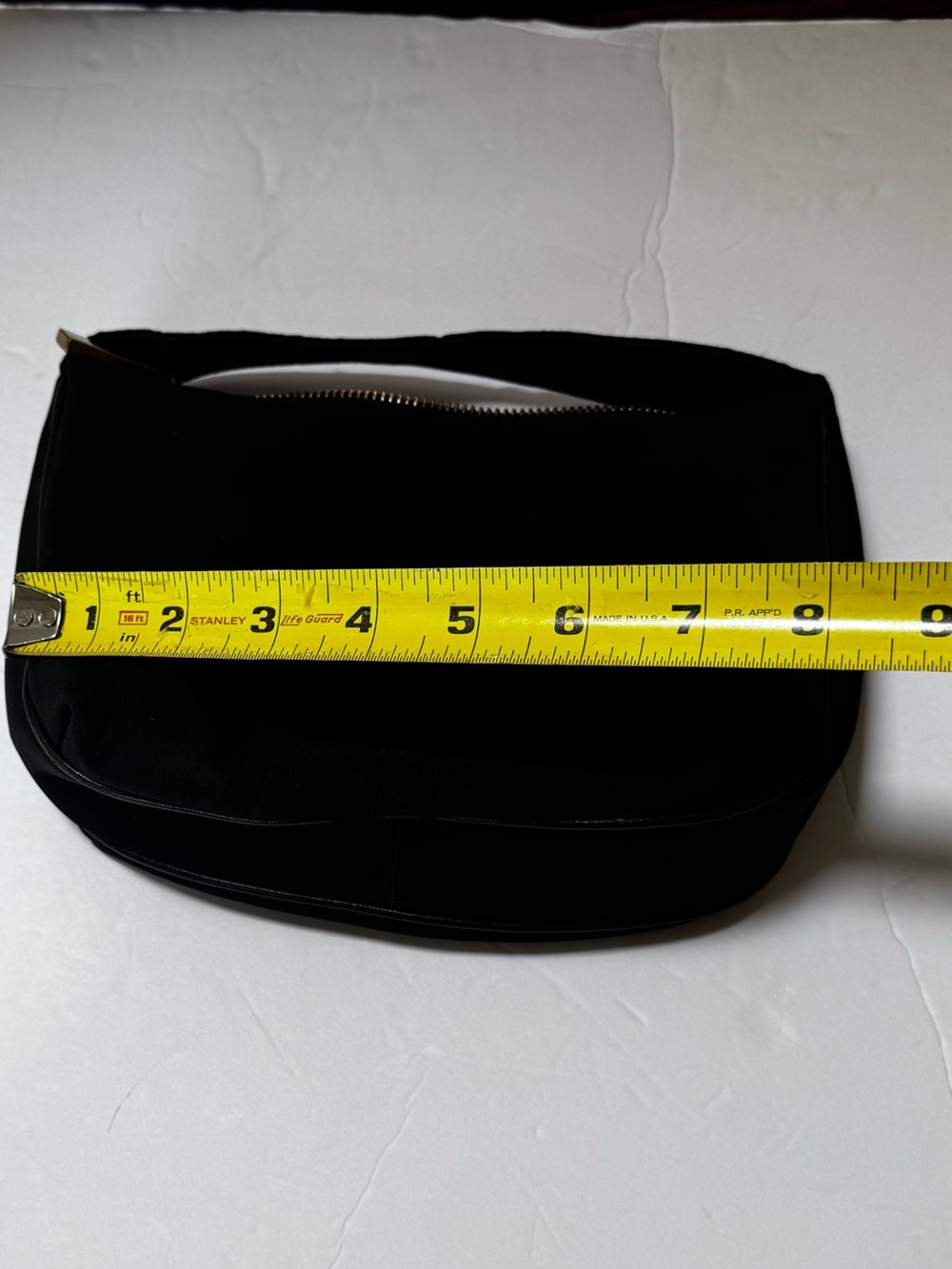 Ralph Lauren Y2K Nylon Mini Hobo Shoulder Bag Black Gold Hardware Zip Minimalist - Picture 15 of 16